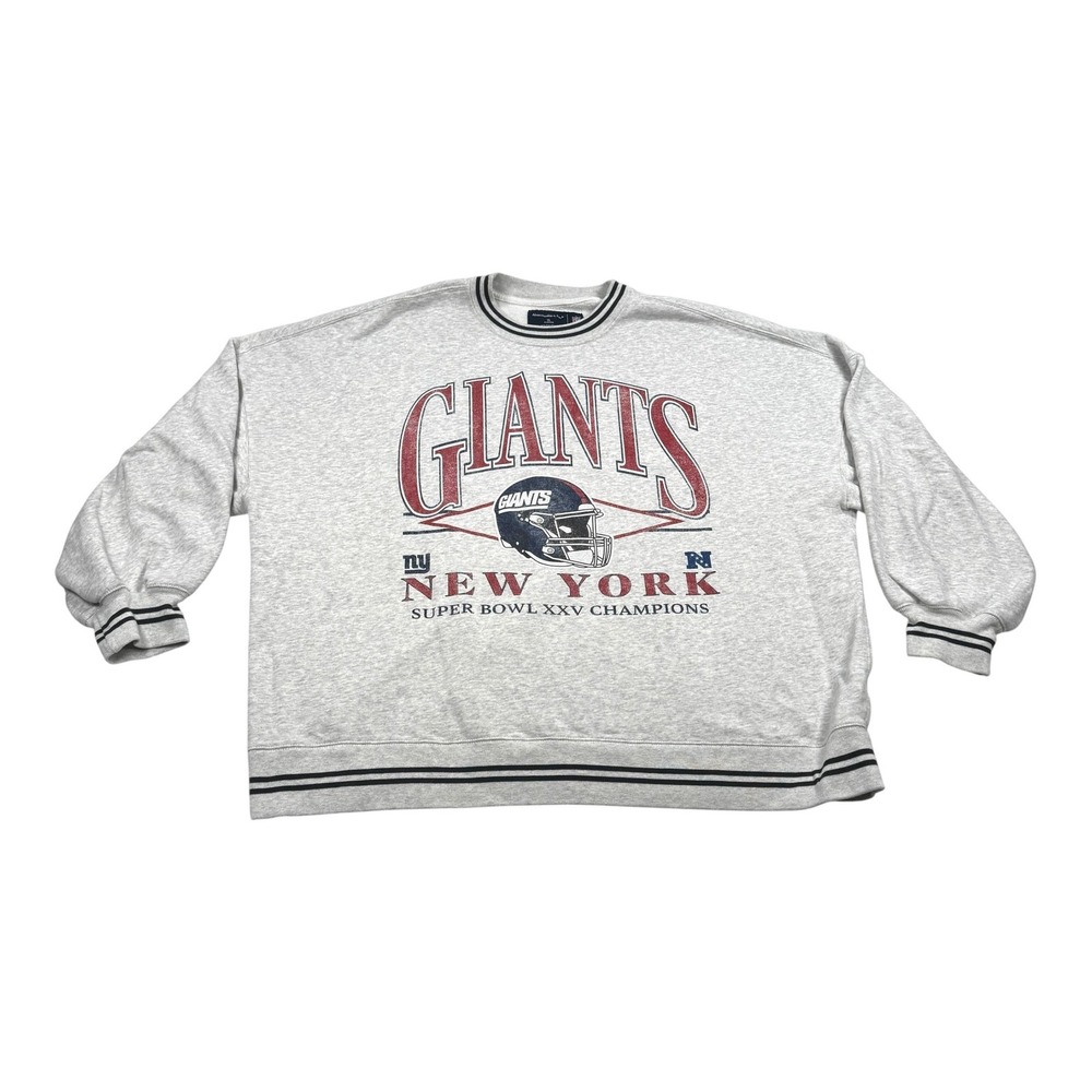 New York Giants Sweatshirt Mens XL Gray NFL Abercrombie & Fitch Super Bowl XXV